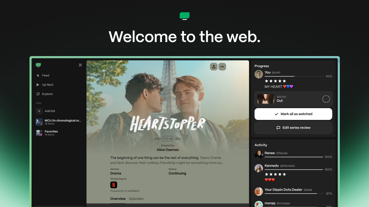 A screenshot of Marathon for web with the caption "Welcome to the web."